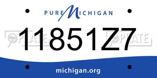 11851Z7 Michigan License Plate