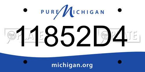 11852D4 Michigan License Plate