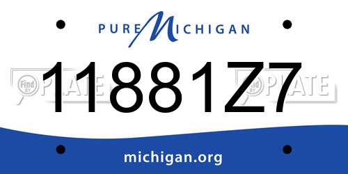11881Z7 Michigan License Plate