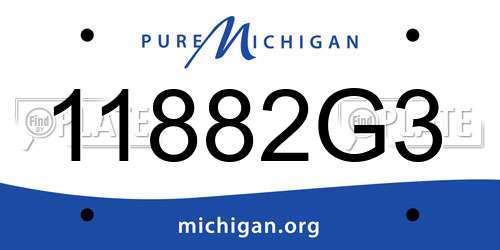 11882G3 Michigan License Plate