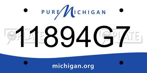 11894G7 Michigan License Plate