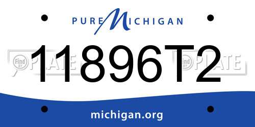 11896T2 Michigan License Plate