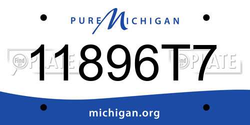 11896T7 Michigan License Plate