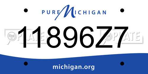 11896Z7 Michigan License Plate