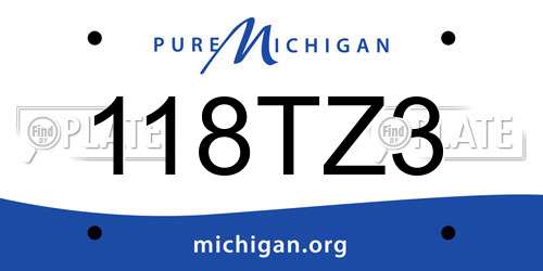 118TZ3 Michigan License Plate