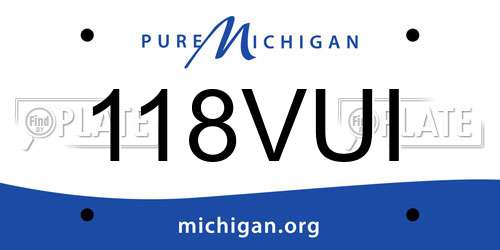 118VUI Michigan License Plate