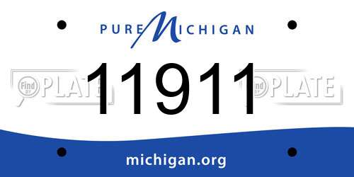 11911 Michigan License Plate