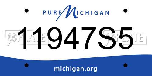 11947S5 Michigan License Plate