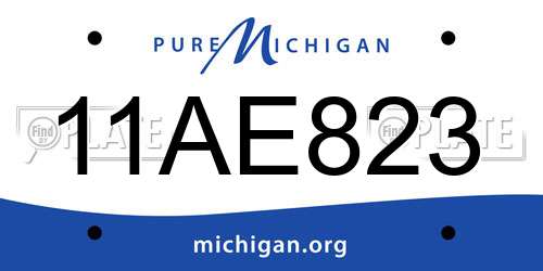 11AE823 Michigan License Plate