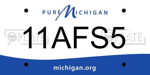 11AFS5 Michigan License Plate