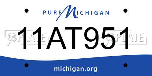 11AT951 Michigan License Plate