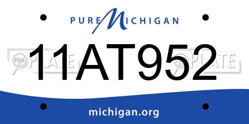 11AT952 Michigan License Plate