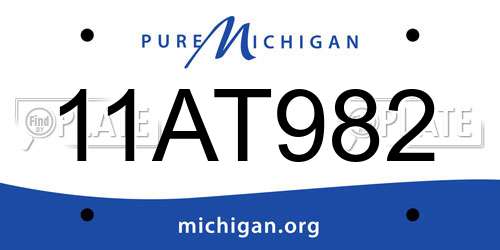 11AT982 Michigan License Plate