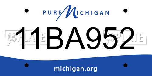 11BA952 Michigan License Plate