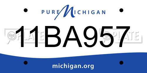 11BA957 Michigan License Plate
