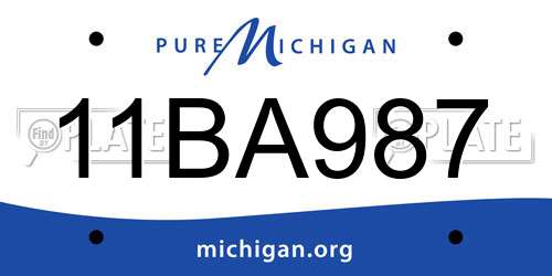 11BA987 Michigan License Plate