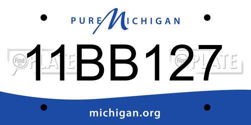 11BB127 Michigan License Plate
