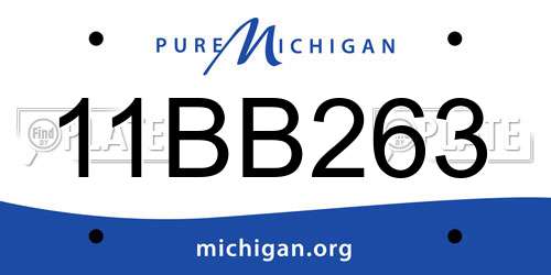 11BB263 Michigan License Plate
