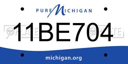 11BE704 Michigan License Plate