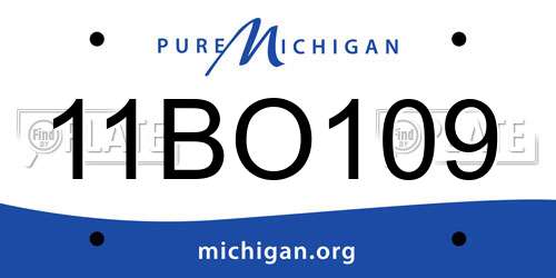 11BO109 Michigan License Plate