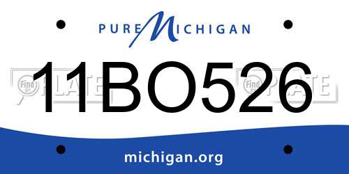 11BO526 Michigan License Plate