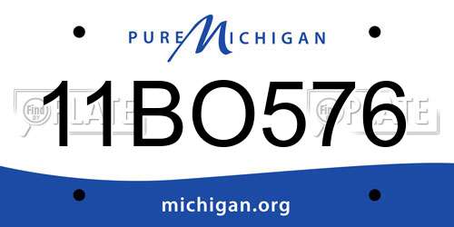11BO576 Michigan License Plate