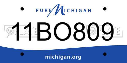 11BO809 Michigan License Plate