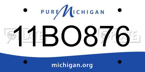 11BO876 Michigan License Plate