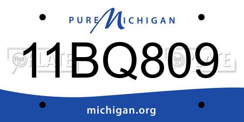 11BQ809 Michigan License Plate