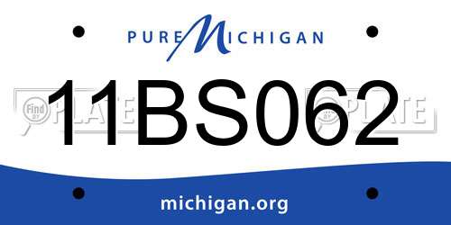 11BS062 Michigan License Plate