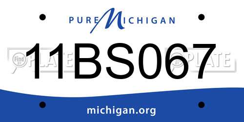 11BS067 Michigan License Plate