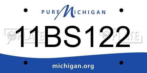 11BS122 Michigan License Plate