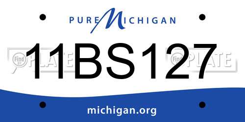 11BS127 Michigan License Plate
