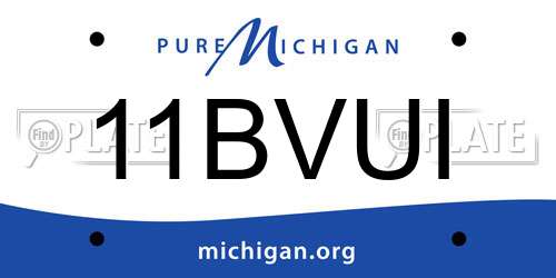11BVUI Michigan License Plate