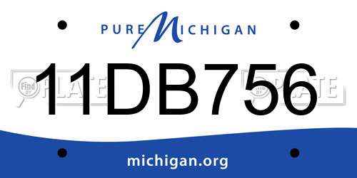 11DB756 Michigan License Plate