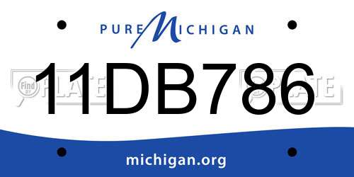 11DB786 Michigan License Plate