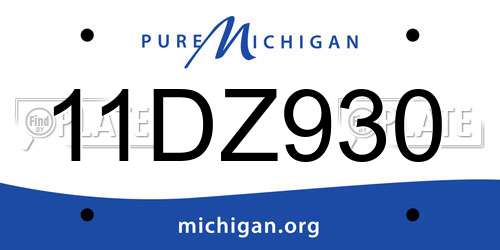 11DZ930 Michigan License Plate