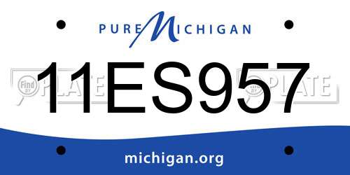 11ES957 Michigan License Plate