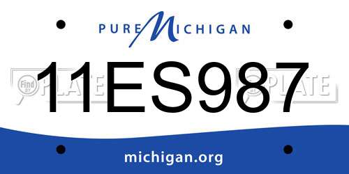 11ES987 Michigan License Plate