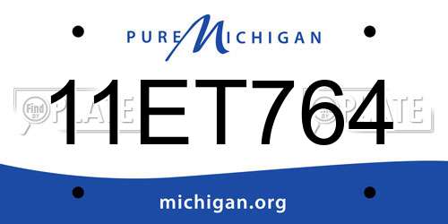 11ET764 Michigan License Plate