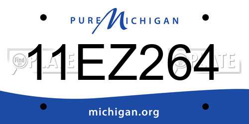 11EZ264 Michigan License Plate