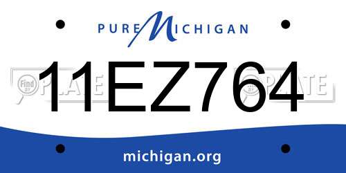 11EZ764 Michigan License Plate