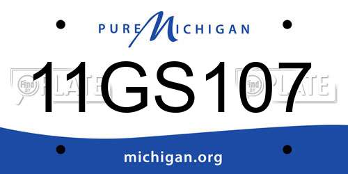 11GS107 Michigan License Plate