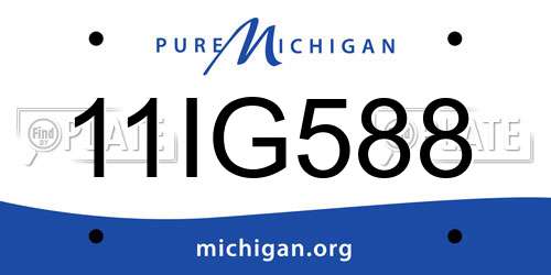11IG588 Michigan License Plate