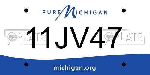 11JV47 Michigan License Plate