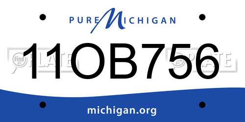 11OB756 Michigan License Plate