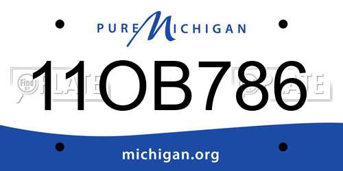 11OB786 Michigan License Plate