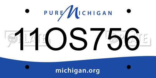 11OS756 Michigan License Plate