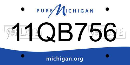11QB756 Michigan License Plate