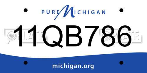 11QB786 Michigan License Plate